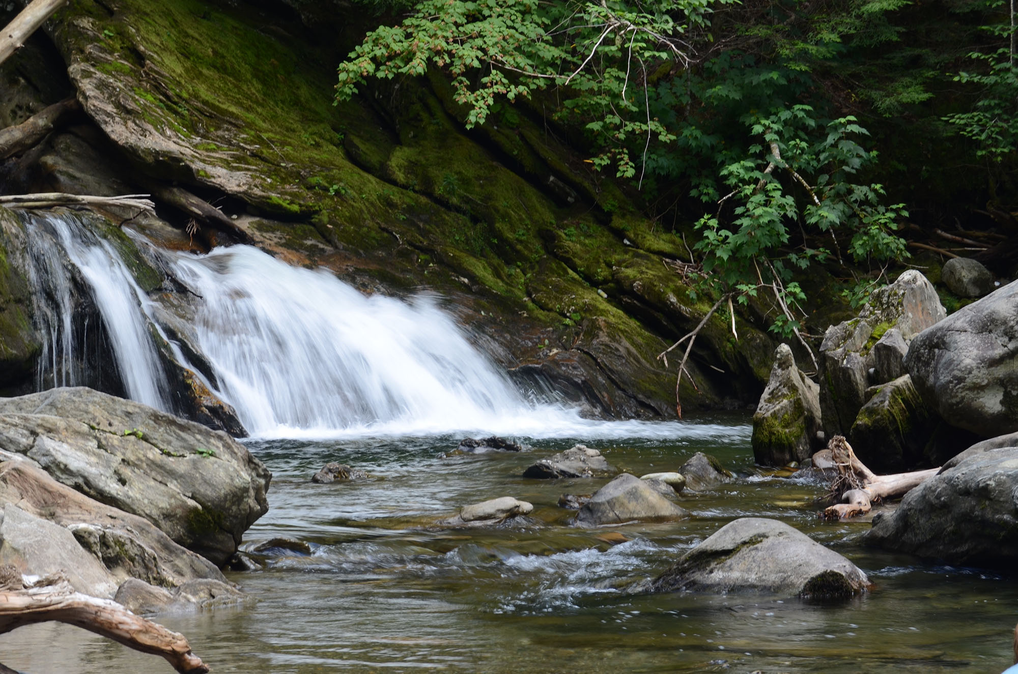 A small waterfall on a river in Vermont